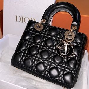 MINI LADY DIOR BAG Lambskin Cannage My ABCDior Lady Dior Black